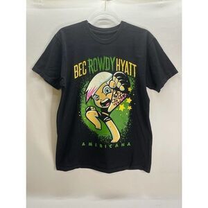 Rowdy Bec Hyatt Short Sleeve Black T-shirt Americana MMA Size Large